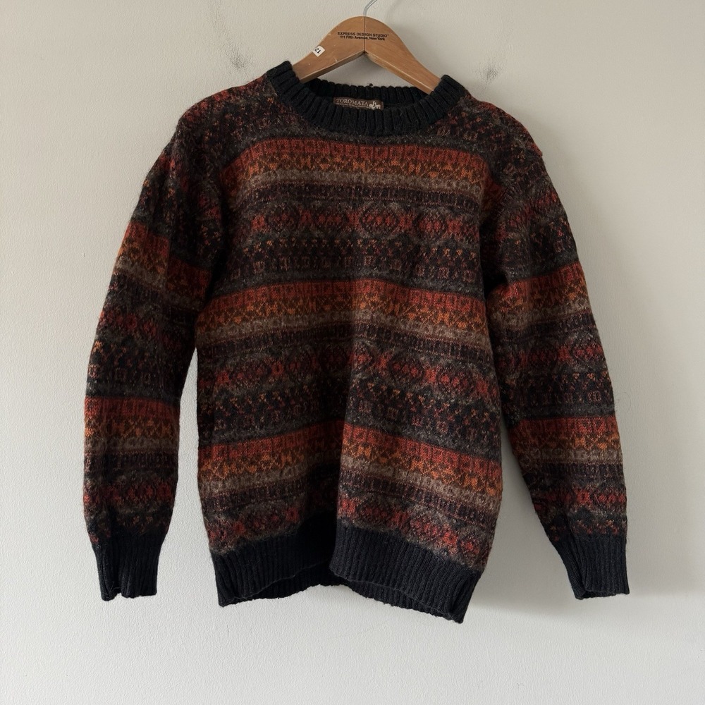 Boys Baby Alpaca Crew Neck Sweater Large Preppy Cozy Fair Isle Scandi Nordic